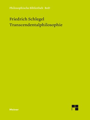 cover image of Transcendentalphilosophie (1800-1801)